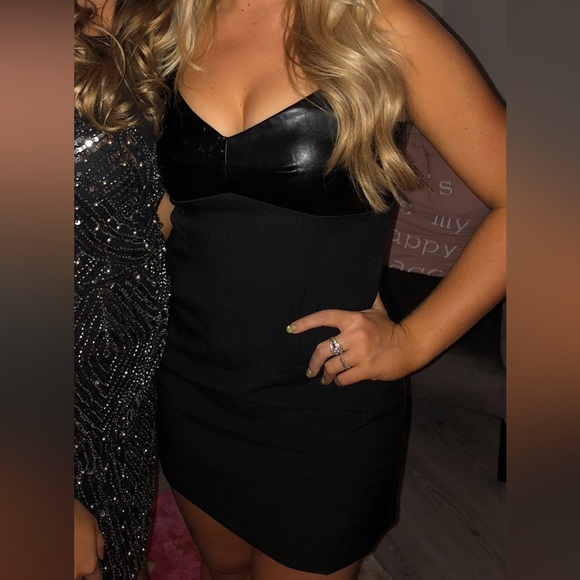 After Market Dresses & Skirts - Black Dress with Leather Bodice | These Three Boutique | Little Black Dress